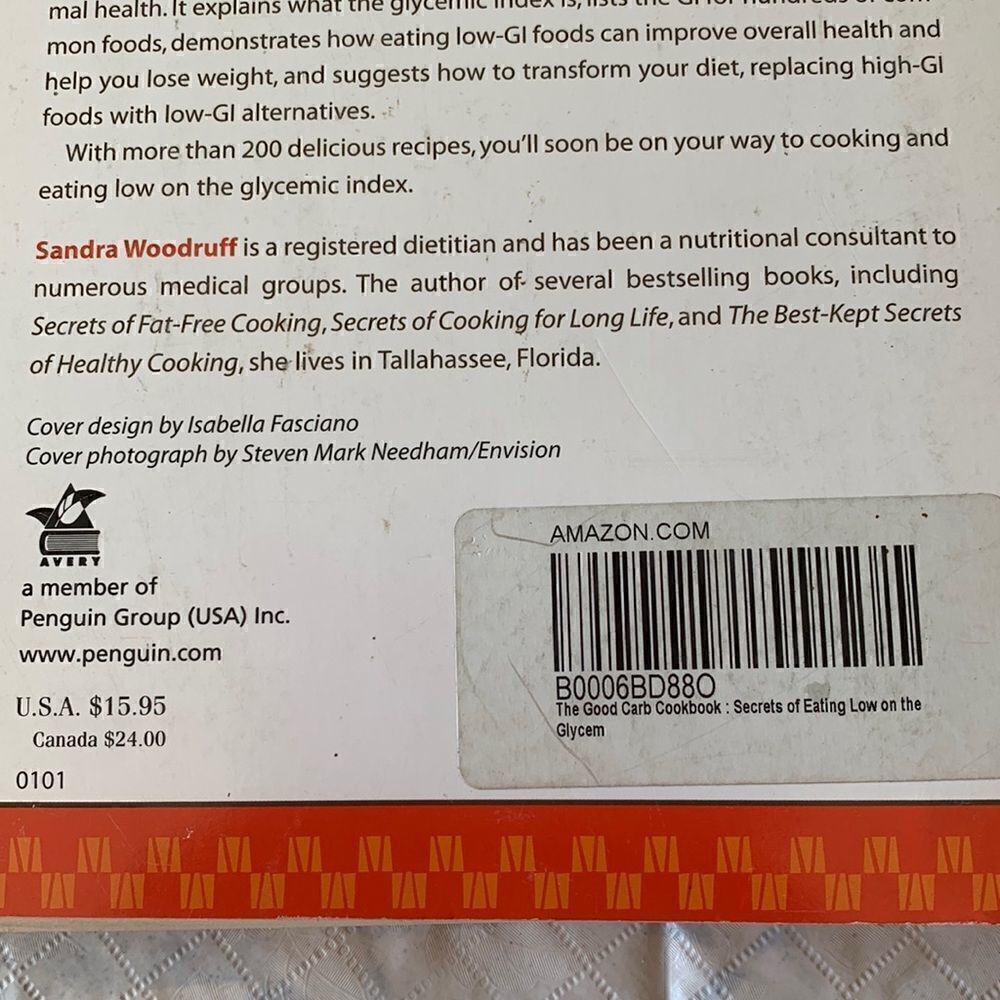 Cookbook Paperback Good Carb Cookbook Woodruff - Picture 4 of 11